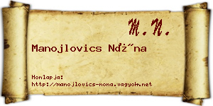 Manojlovics Nóna névjegykártya